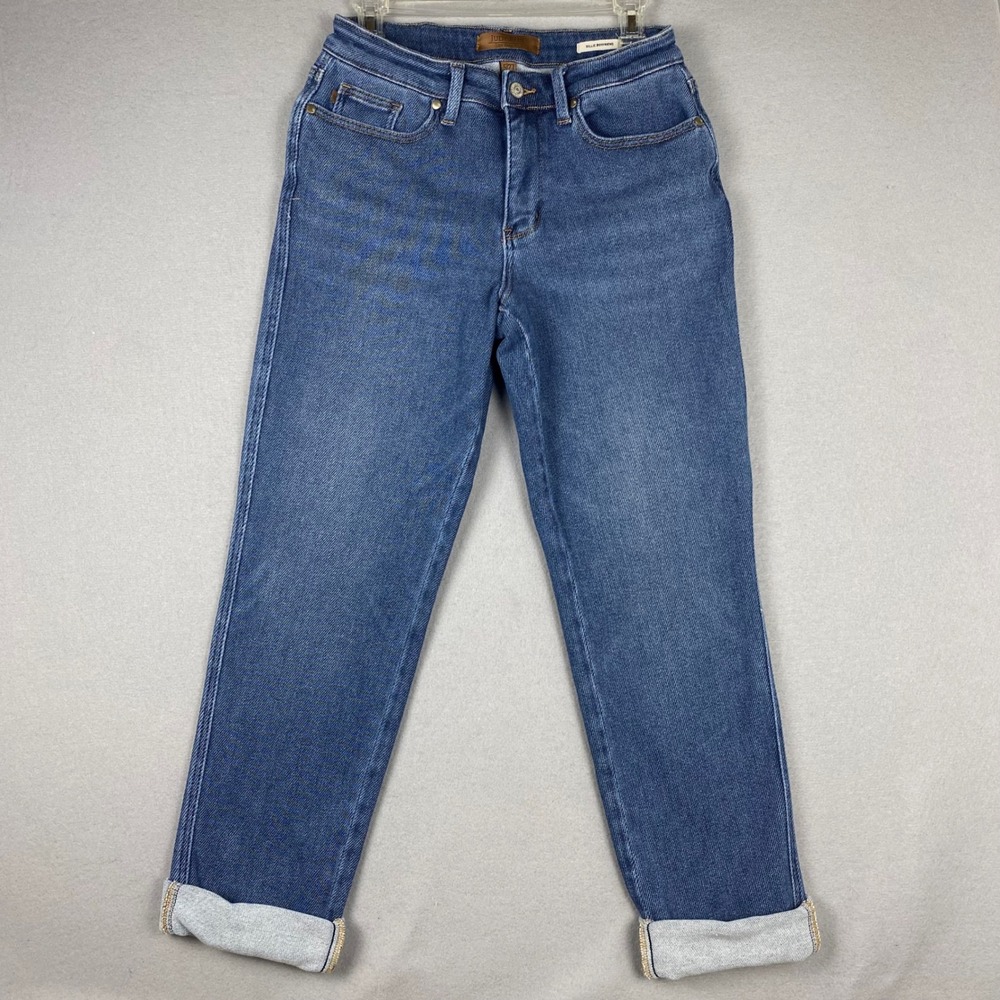 Judy Blue Billie Boyfriend Jeans Medium Wash High Rise Cuffed Denim Size 5/27